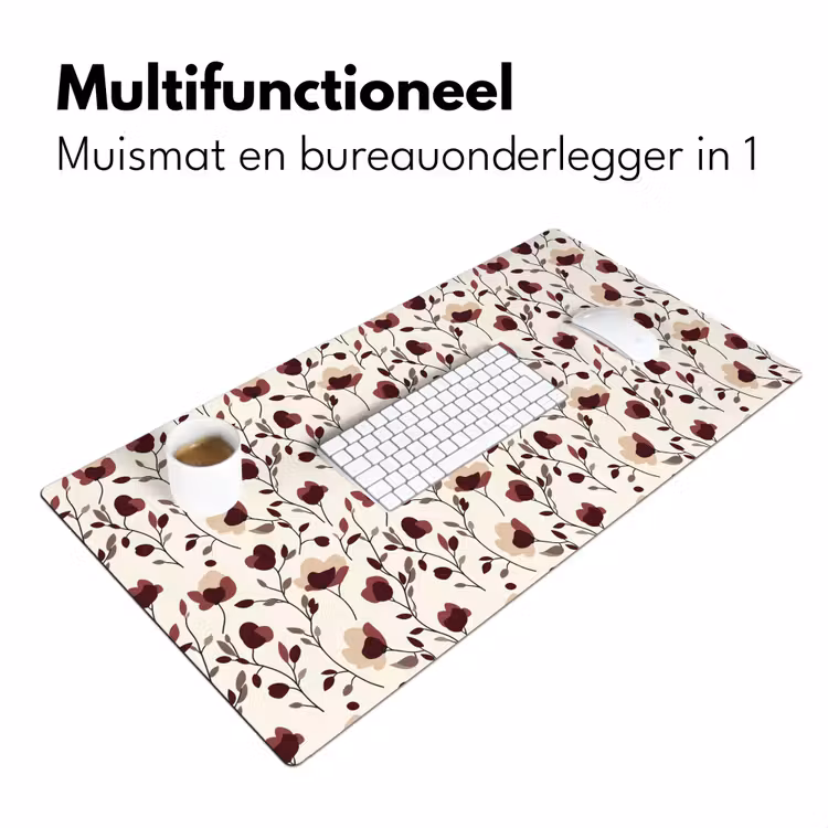 Bureau onderlegger - Bloemen - Botanisch - Bordeaux — 7