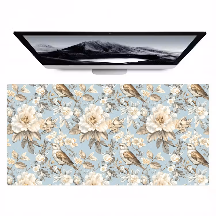Bureau onderlegger - Botanisch - Zangvogel - Blauw — 1