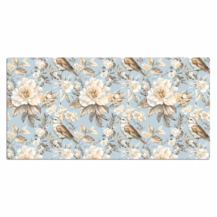 Bureau onderlegger - Botanisch - Zangvogel - Blauw — 2
