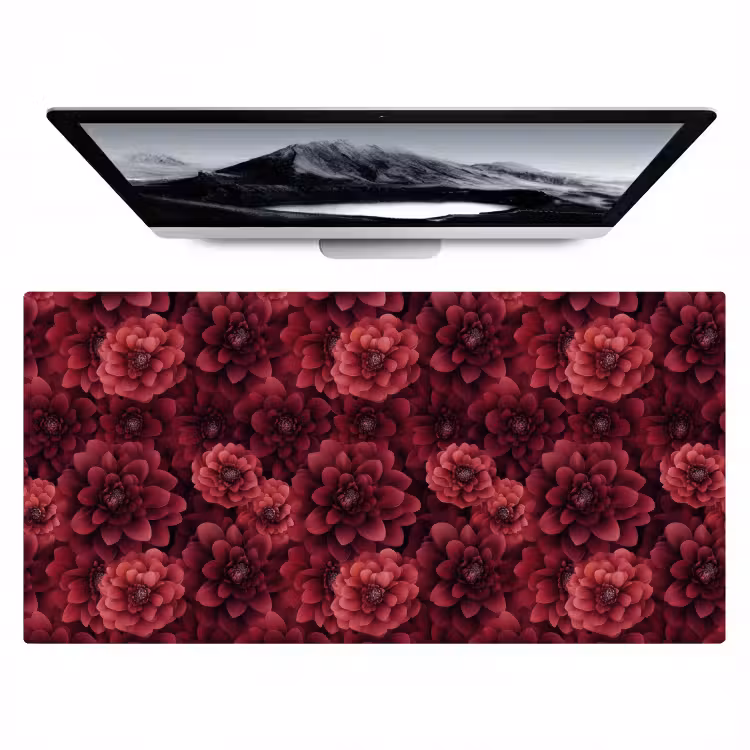Bureau onderlegger - Dahlias - Bloemen - Rood — 1