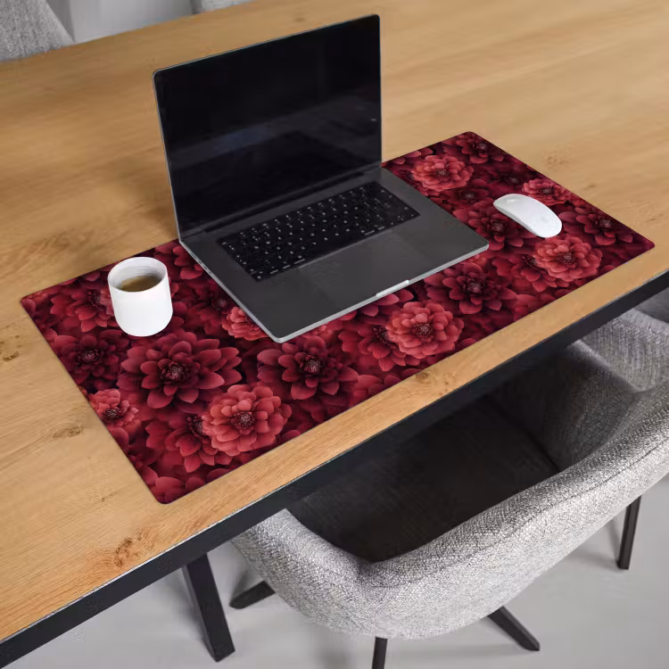 Bureau onderlegger - Dahlias - Bloemen - Rood — 3