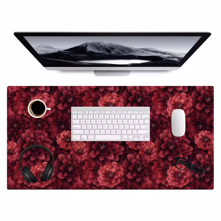 Bureau onderlegger - Dahlias - Bloemen - Rood — 4