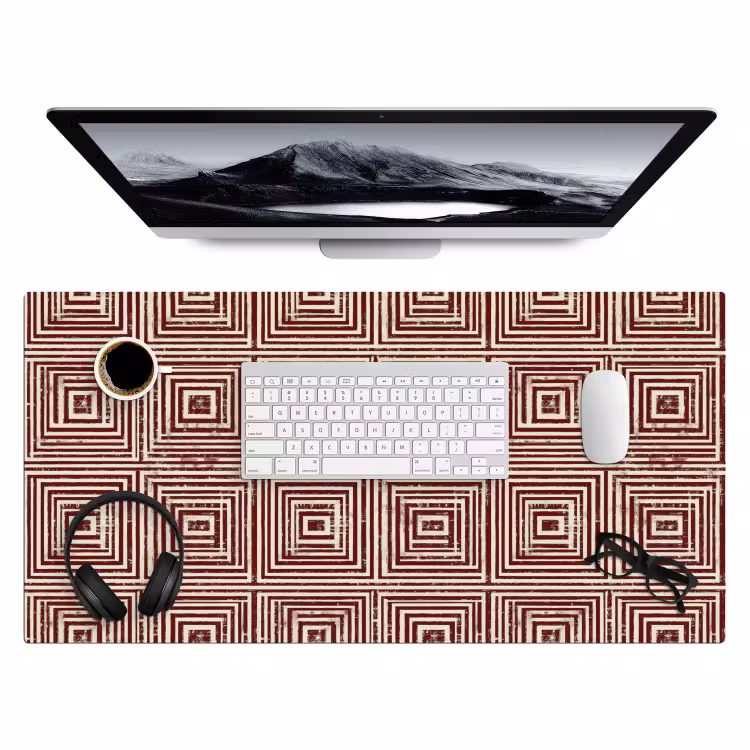 Bureau onderlegger - Geometrisch - Patroon - Rood — 4