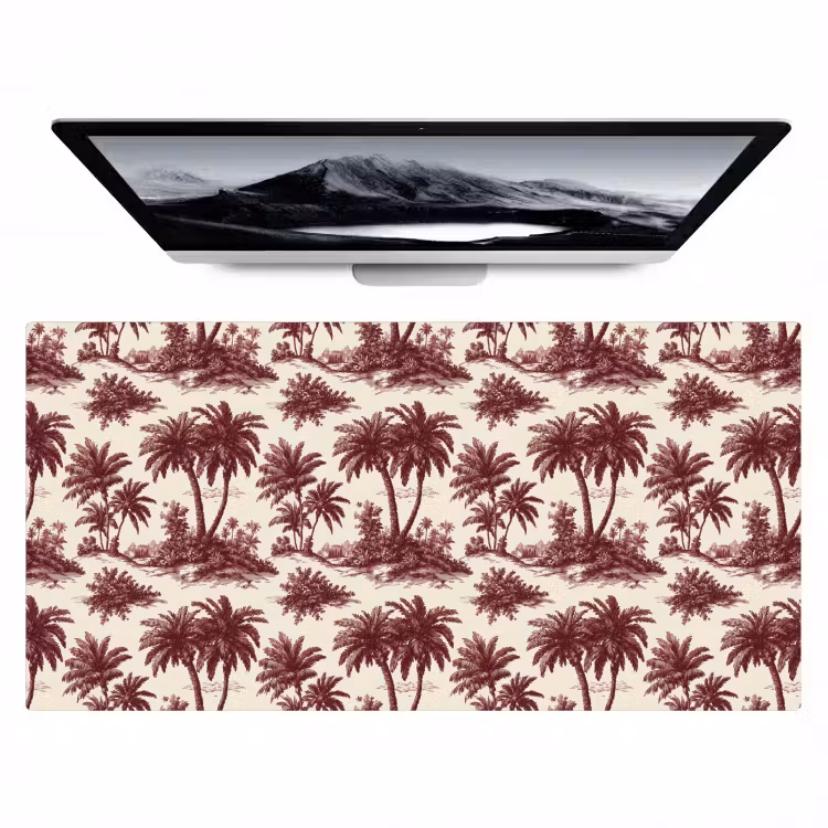 Bureau onderlegger - Tropisch - Geometrisch - Bordeauxrood — 1
