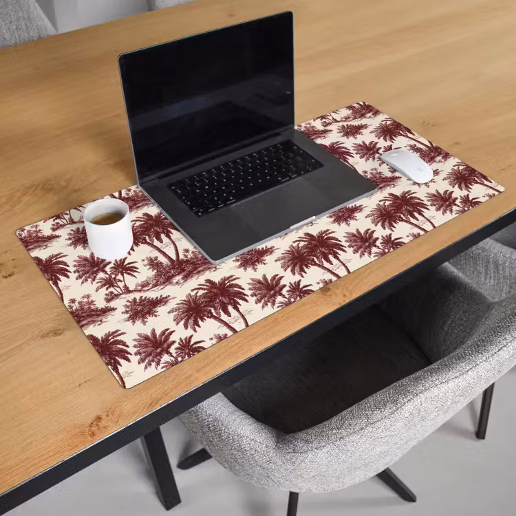 Bureau onderlegger - Tropisch - Geometrisch - Bordeauxrood — 3
