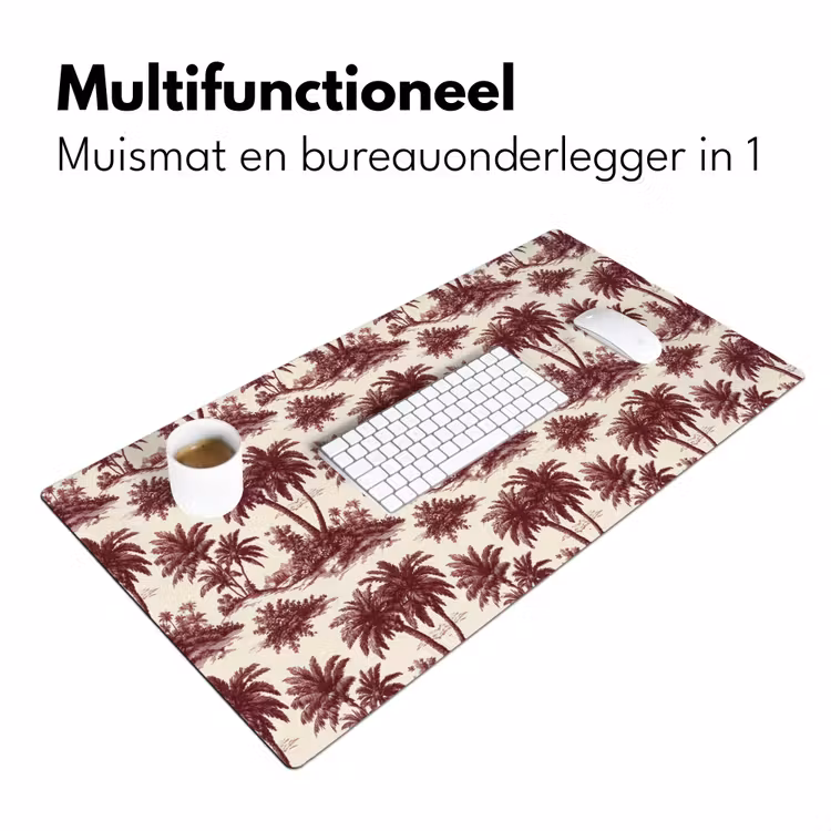 Bureau onderlegger - Tropisch - Geometrisch - Bordeauxrood — 7