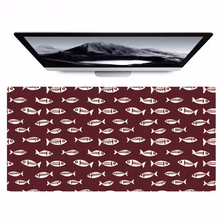 Bureau onderlegger - Vissen - Grafisch - Patroon - Donker — 1