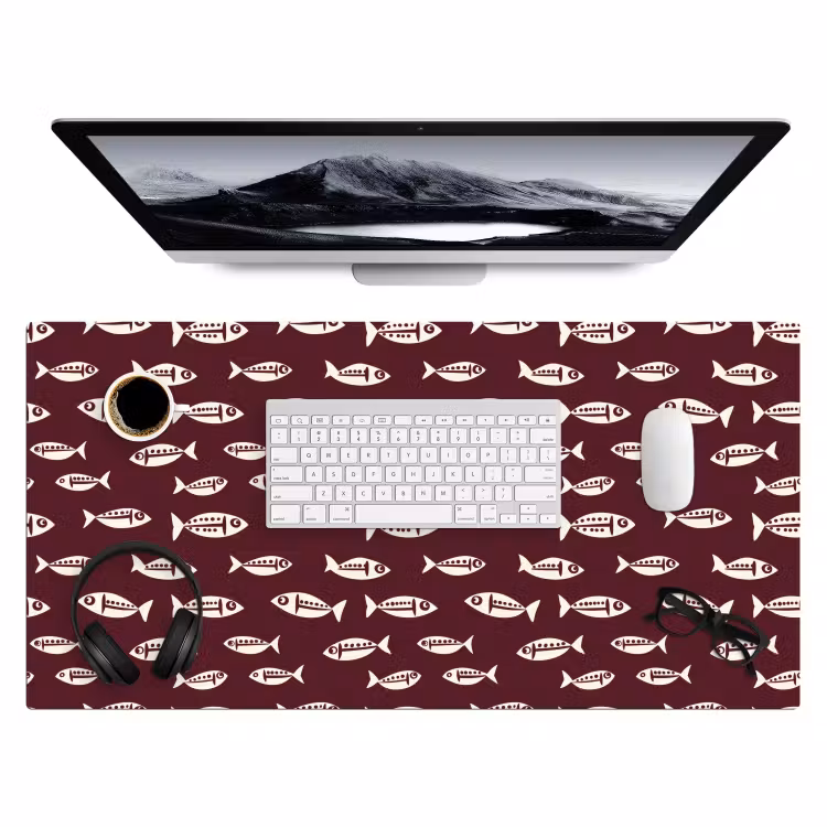 Bureau onderlegger - Vissen - Grafisch - Patroon - Donker — 4