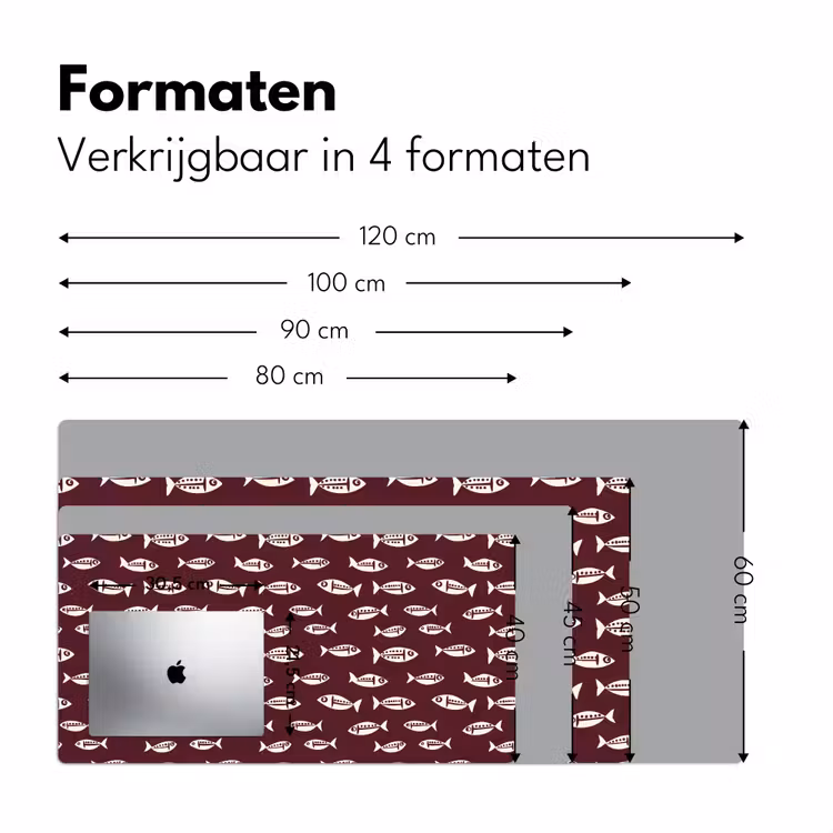Bureau onderlegger - Vissen - Grafisch - Patroon - Donker — 8