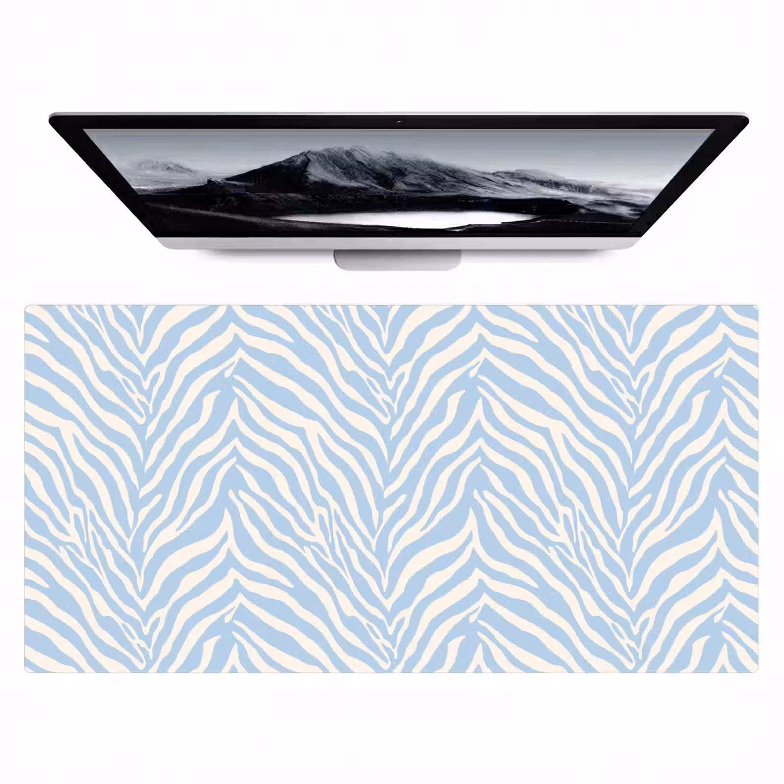 Bureau onderlegger - Zebra - Motief - Blauw - Wit — 1