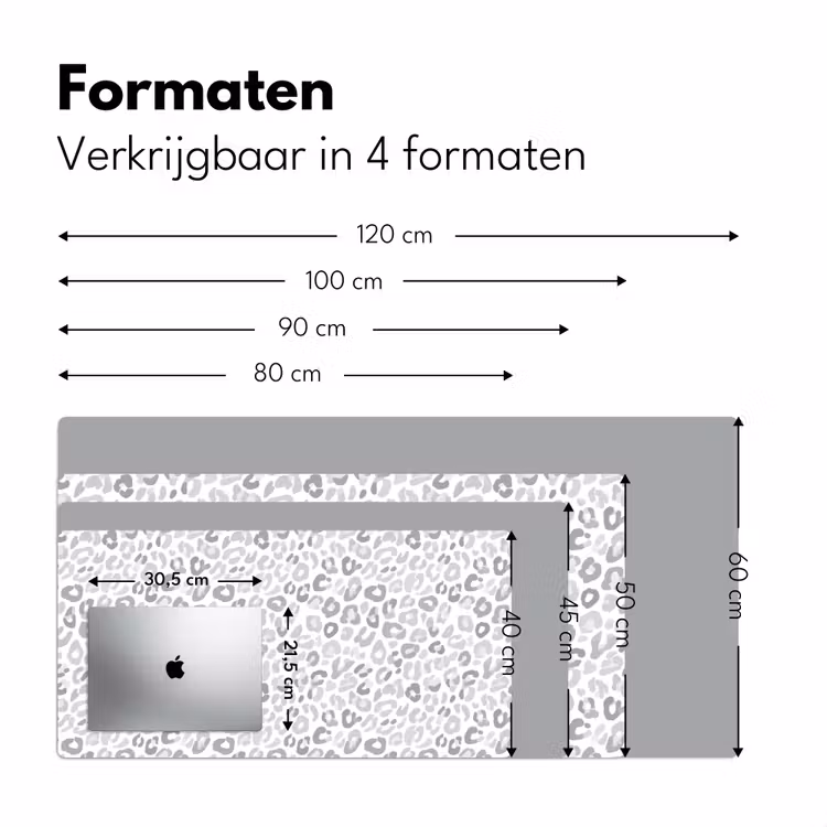 Bureau onderlegger - Luipaard - Motief - Grijs — 8