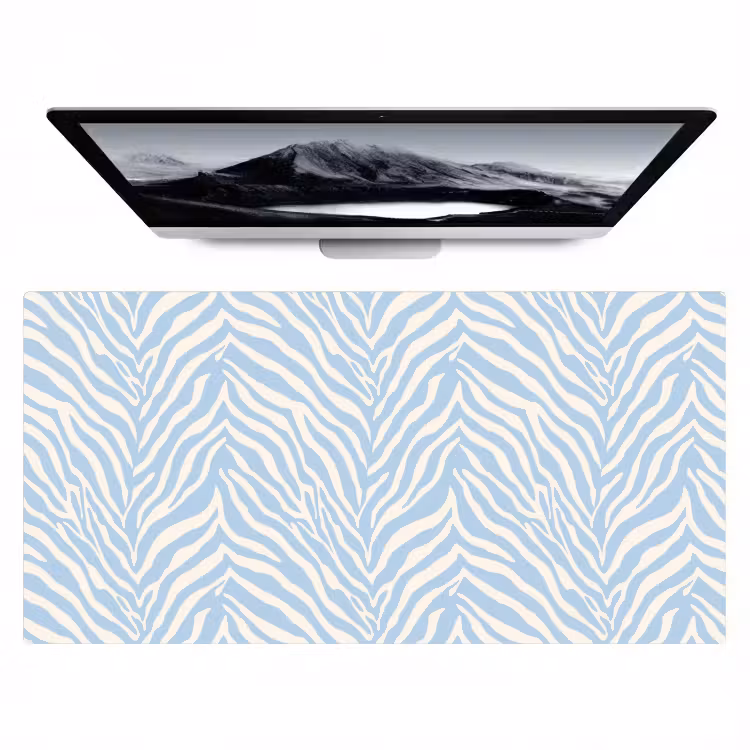 Bureau onderlegger - Zebra - Motief - Blauw - Wit — 1