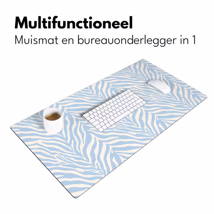 Bureau onderlegger - Zebra - Motief - Blauw - Wit — 7