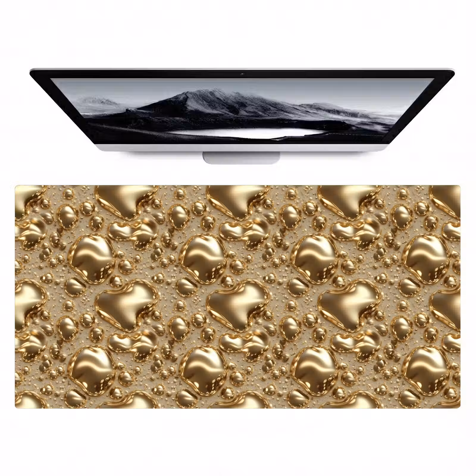 Bureau onderlegger - Druppels - Organisch - Goud — 1