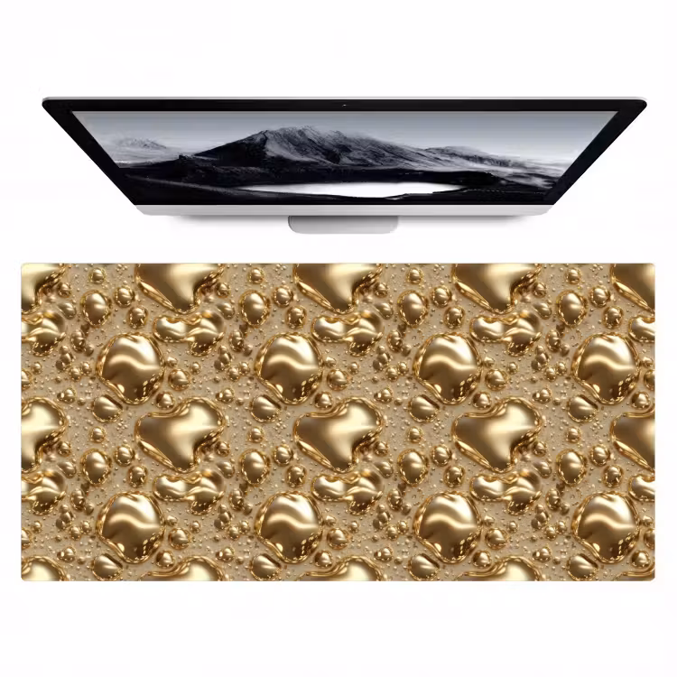 Bureau onderlegger - Druppels - Organisch - Goud — 1