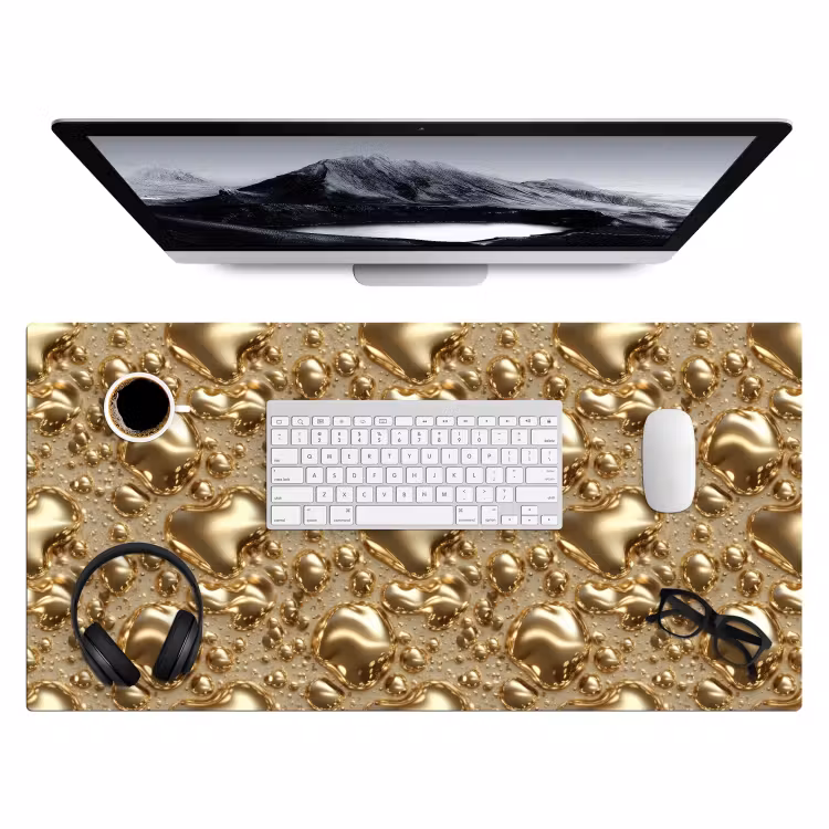 Bureau onderlegger - Druppels - Organisch - Goud — 4