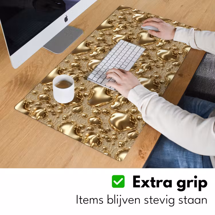Bureau onderlegger - Druppels - Organisch - Goud — 6
