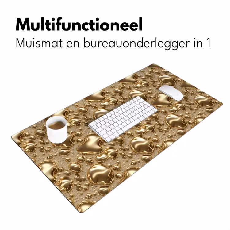 Bureau onderlegger - Druppels - Organisch - Goud — 7