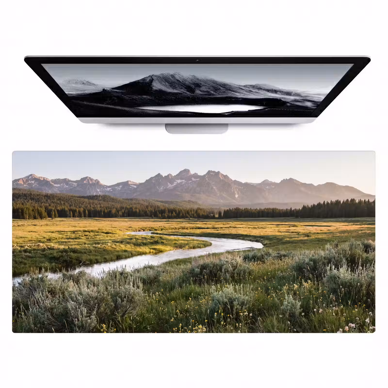 Bureau onderlegger - Berglandschap - Rivier - Bos — 1