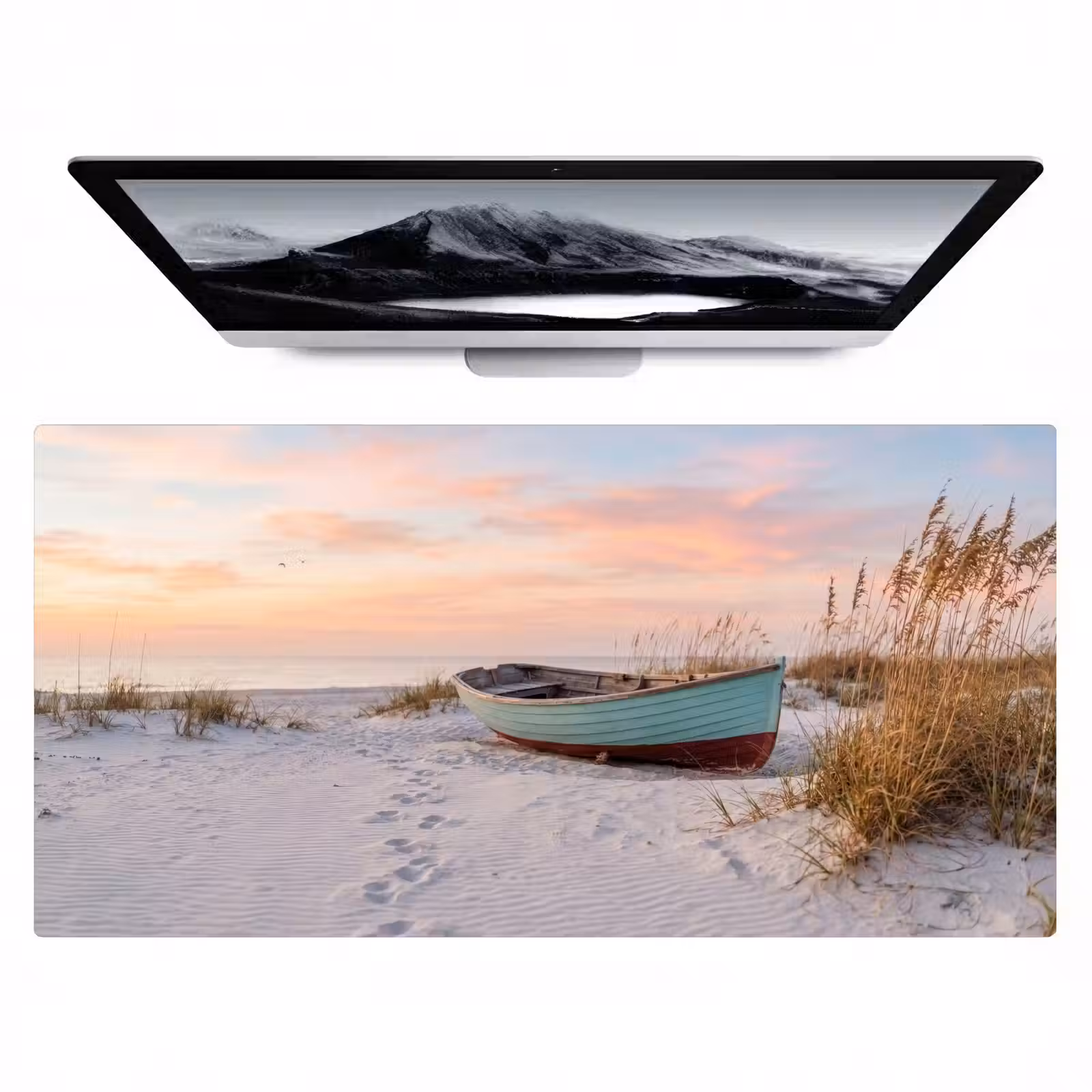 Bureau onderlegger - Rustiek - Roeiboot - Zandstrand — 1