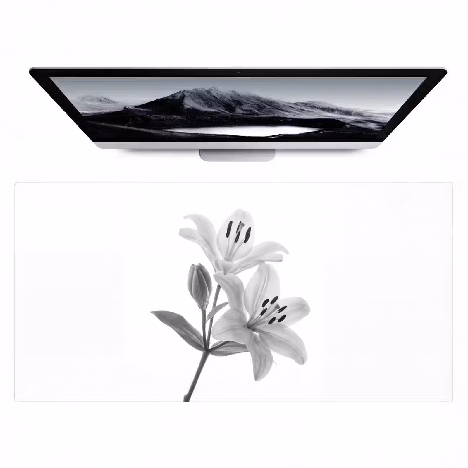 Bureau onderlegger - Lelies - Elegant - Zwart - Wit — 1