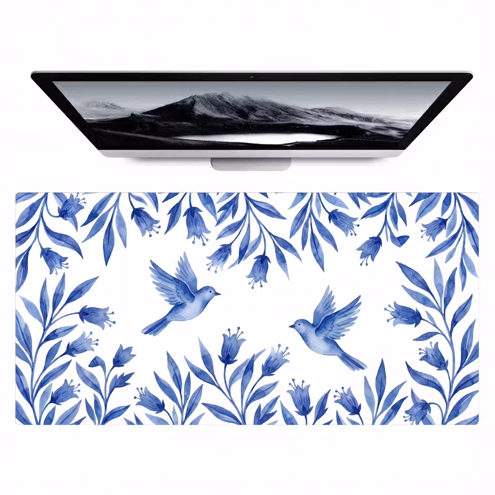 Bureau onderlegger - Modern - Vogels - Delfts - Blauw — 1