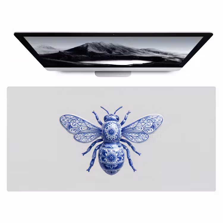 Bureau onderlegger - Bij - Modern - Delfts - Blauw — 1