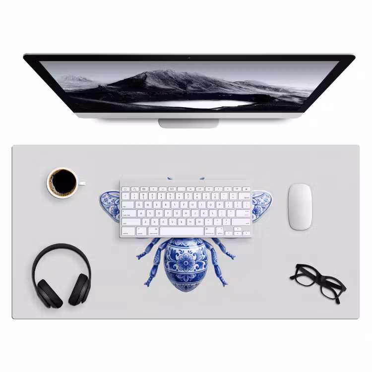 Bureau onderlegger - Bij - Modern - Delfts - Blauw — 4