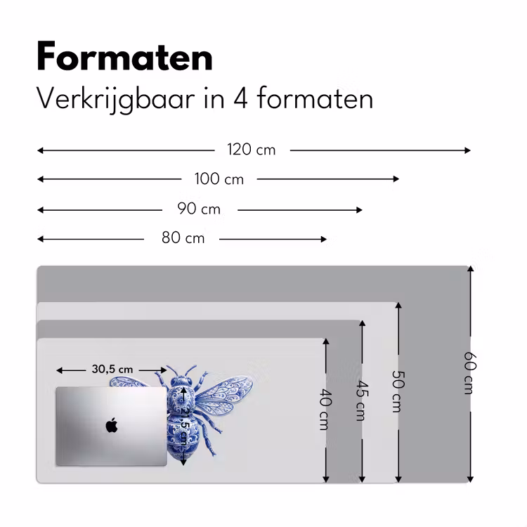 Bureau onderlegger - Bij - Modern - Delfts - Blauw — 8