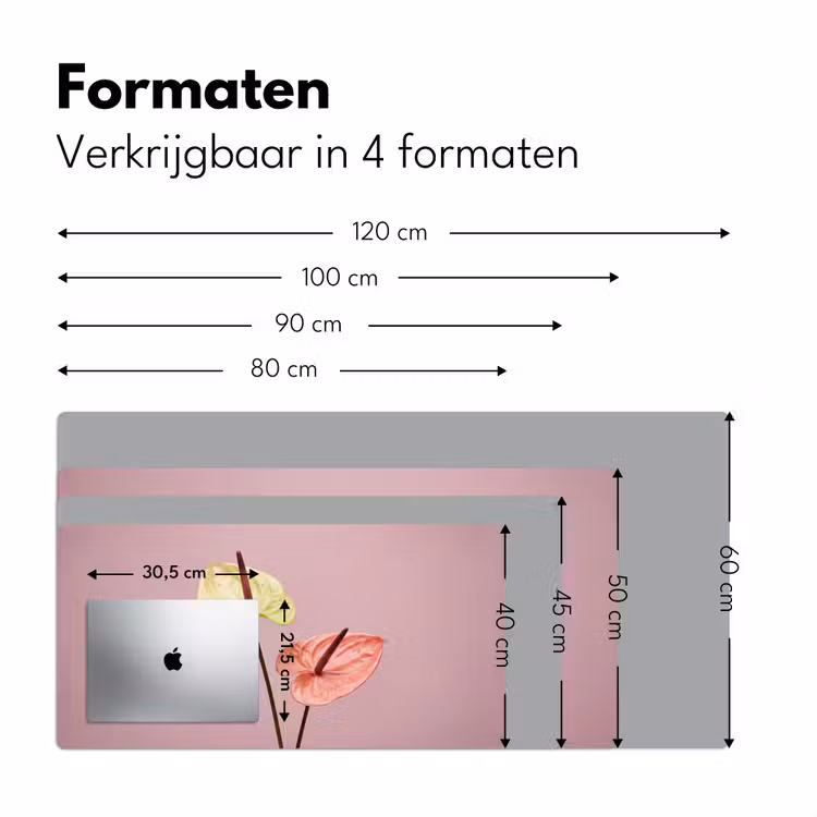 Bureau onderlegger - Bloemen - Anthuriums - Geel - Roze — 8