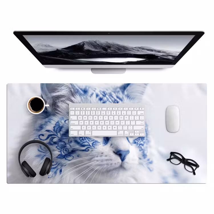 Bureau onderlegger - Kat - Patroon - Blauw — 4