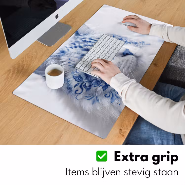 Bureau onderlegger - Kat - Patroon - Blauw — 6
