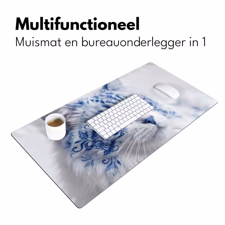 Bureau onderlegger - Kat - Patroon - Blauw — 7