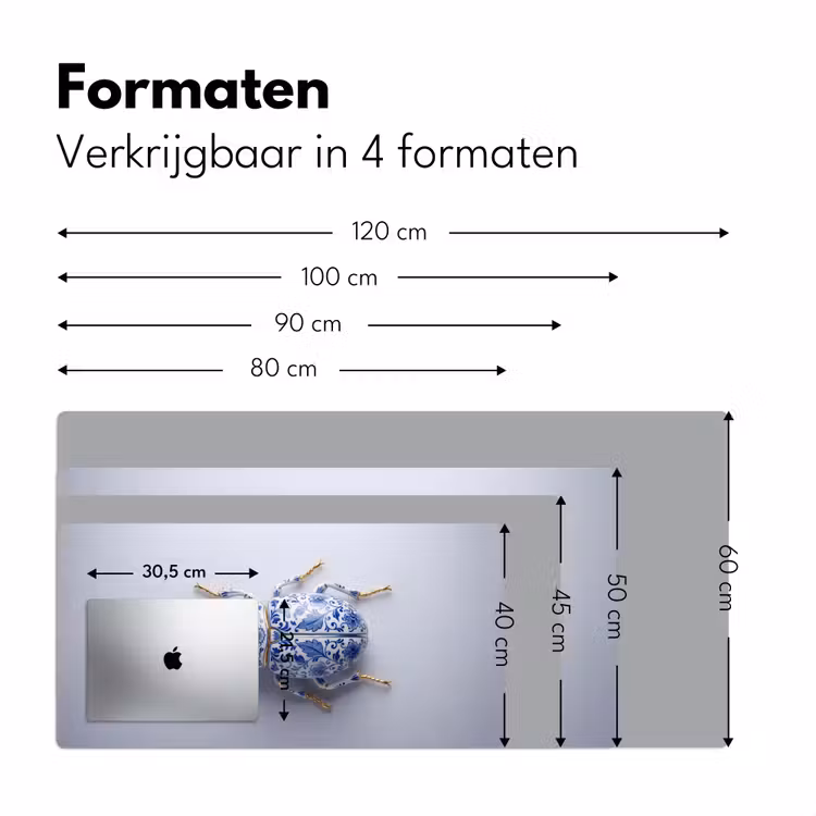 Bureau onderlegger - Kever - Delfts - Blauw - Goud — 8