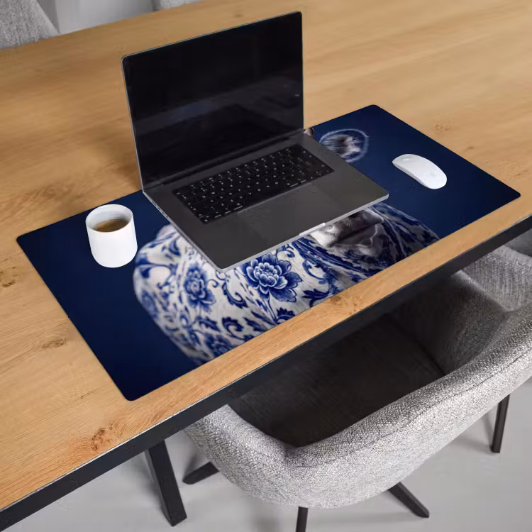Bureau onderlegger - Koe - Delfts - Blauw - Artistiek — 3