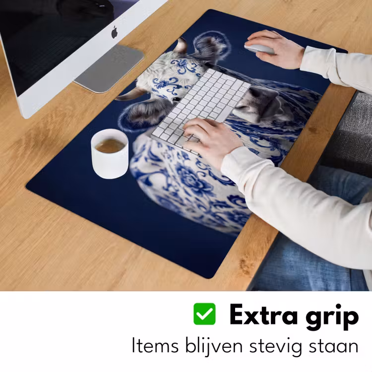 Bureau onderlegger - Koe - Delfts - Blauw - Artistiek — 6