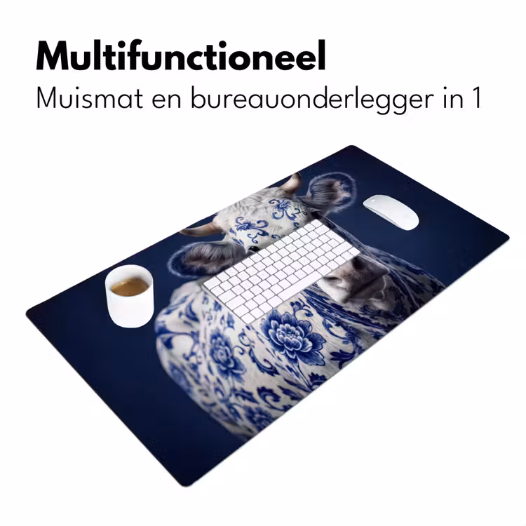 Bureau onderlegger - Koe - Delfts - Blauw - Artistiek — 7