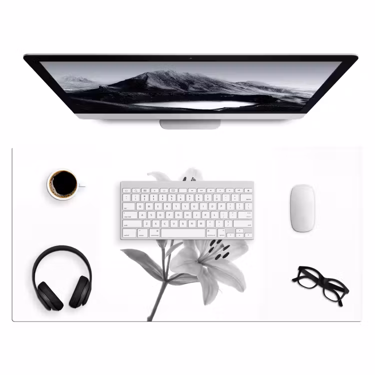 Bureau onderlegger - Lelies - Elegant - Zwart - Wit — 4