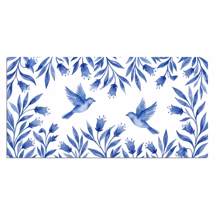 Bureau onderlegger - Modern - Vogels - Delfts - Blauw — 2