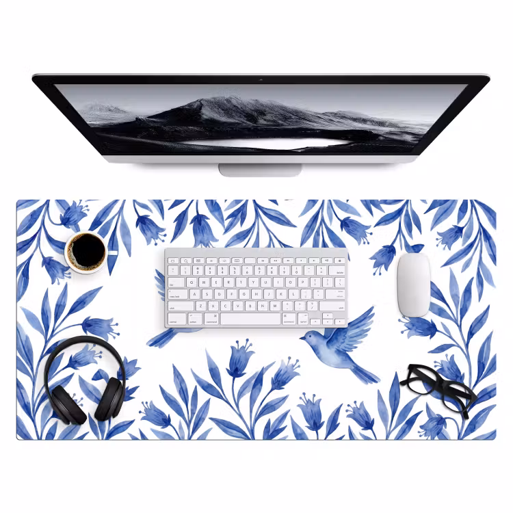 Bureau onderlegger - Modern - Vogels - Delfts - Blauw — 4