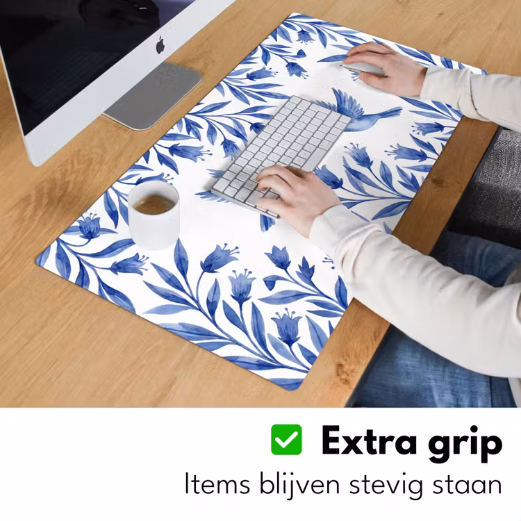 Bureau onderlegger - Modern - Vogels - Delfts - Blauw — 6