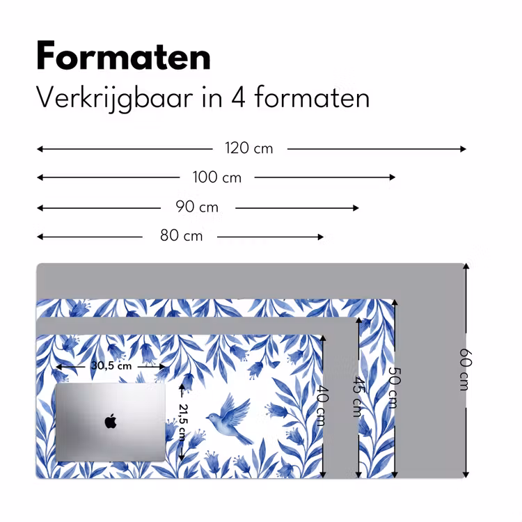 Bureau onderlegger - Modern - Vogels - Delfts - Blauw — 8