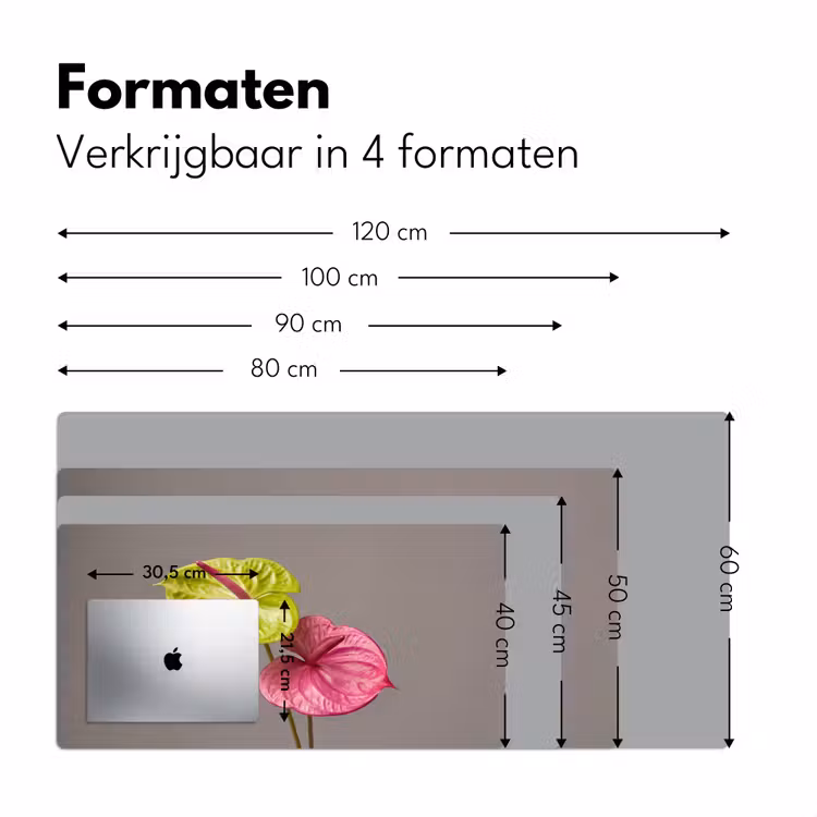Bureau onderlegger - Planten - Anthurium - Groen - Roze — 8
