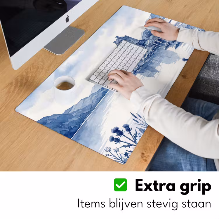 Bureau onderlegger - Schots - Kasteel - Blauw - Aquarel — 6