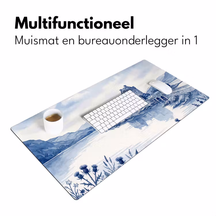 Bureau onderlegger - Schots - Kasteel - Blauw - Aquarel — 7