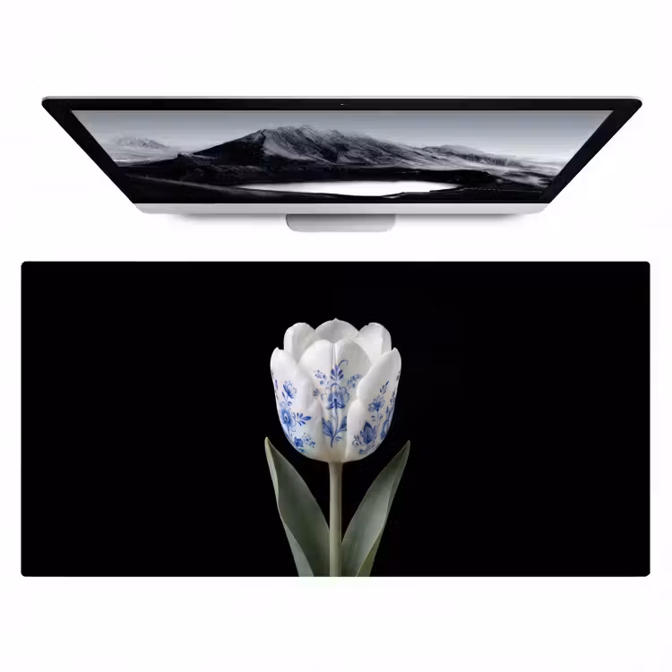 Bureau onderlegger - Tulp - Patroon - Blauw — 1