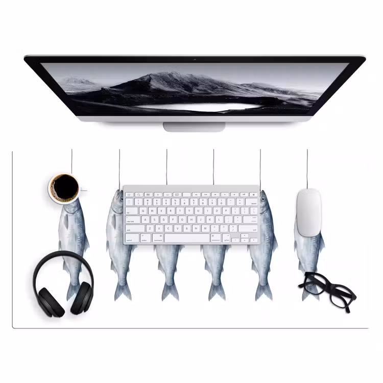 Bureau onderlegger - Vissen - Illustratie - Delfts - Blauw — 4