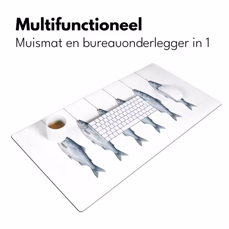Bureau onderlegger - Vissen - Illustratie - Delfts - Blauw — 7