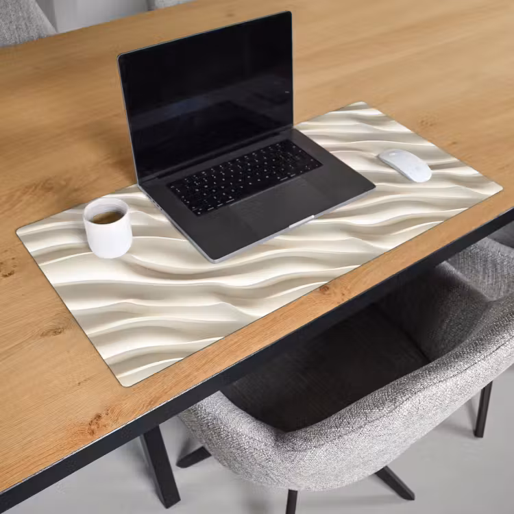 Bureau onderlegger - Diagonaal - Golven - Crème — 3