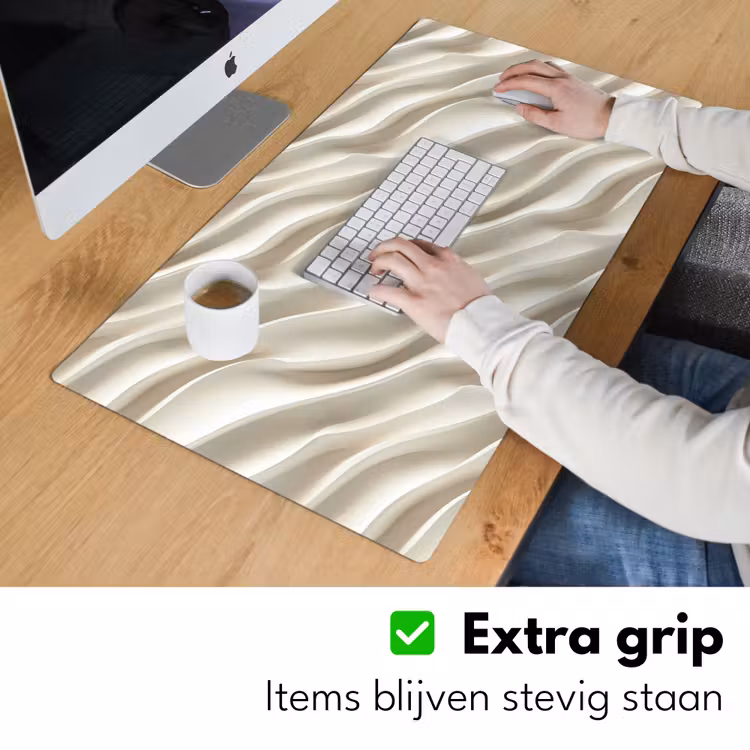 Bureau onderlegger - Diagonaal - Golven - Crème — 6